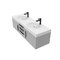 Castello Usa Thames 60-inch Gray Vanity Set with White Top and Black Handles CB-MC-60G-BL-20146-WH - alternate 4